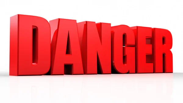 3d Danger text isolated over white background — Stock Photo, Image