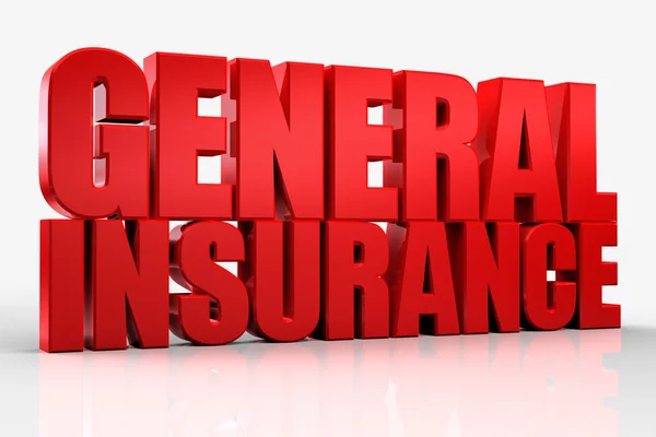 3d General Insurance text isolated over white background — Stock Photo, Image