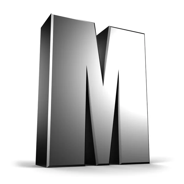 3D letra M de mi colección de letras de metal — Foto de Stock