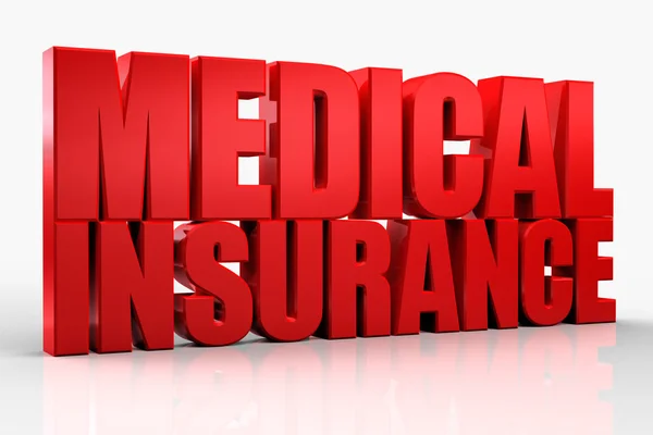 3d Medical Insurance text isolated over white background — Stock Photo, Image