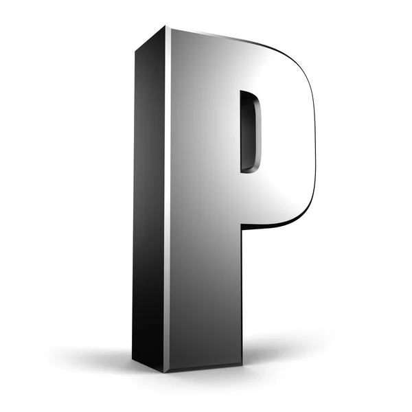 3D litery p z mojej kolekcji list metal — Zdjęcie stockowe