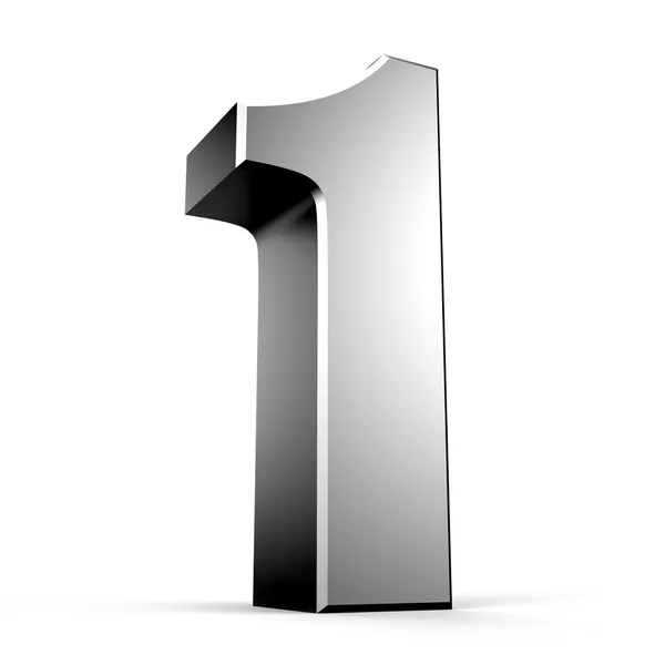 3D number 1 from my metal number collection — Stock Photo, Image