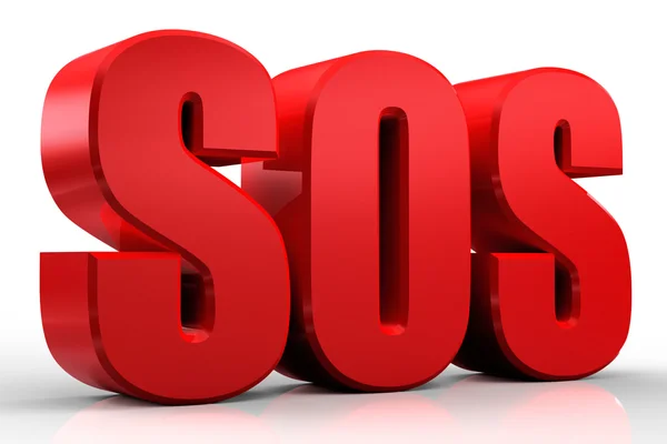3d SOS texto aislado sobre fondo blanco —  Fotos de Stock