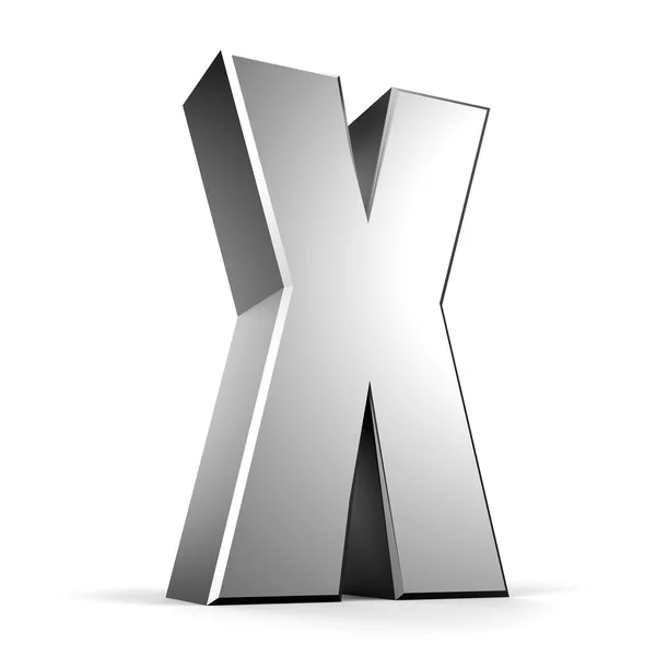 3D litery x z mojej kolekcji list metal — Zdjęcie stockowe
