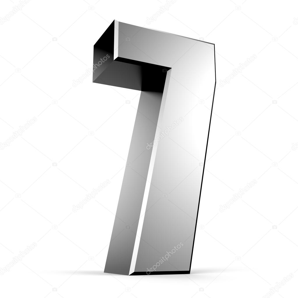 3D number 7 from my metal number collection