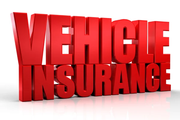 3d Vehicle Insurance text isolated over white background — Stock Photo, Image