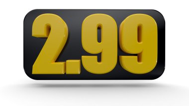 3D fiyat etiketi ayarlayın. a fiyat etiket numarası 2.99