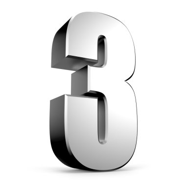 3D metal sayı koleksiyon 3 numara