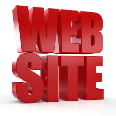 Beyaz arka plan üzerinde 3D web sitesi metin