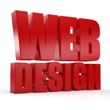 Beyaz arka plan üzerinde 3D web tasarım metin
