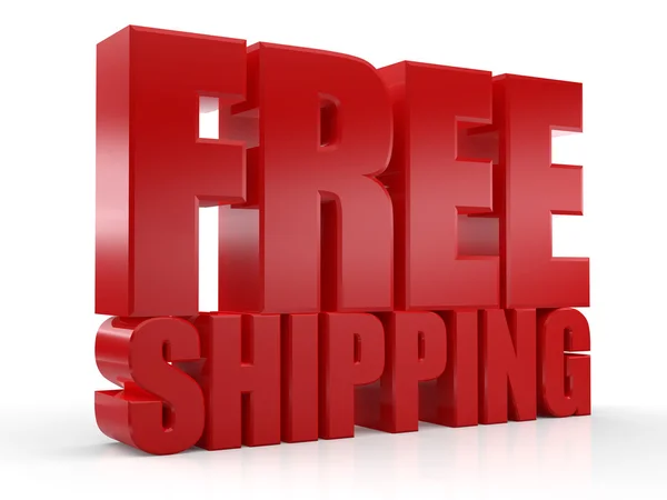 3D Free Shipping text on white background — Stock Photo, Image