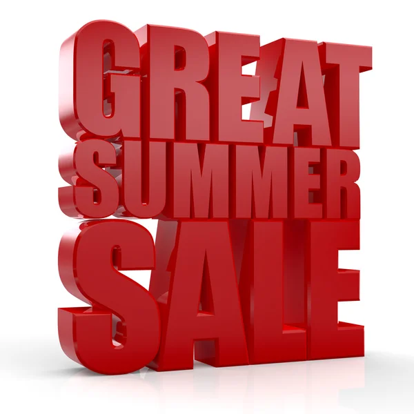 3D Great Summer Sale text on white background — Stock Photo, Image