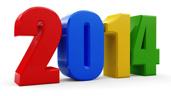 3D 2014 year colorful text — Stock Photo, Image