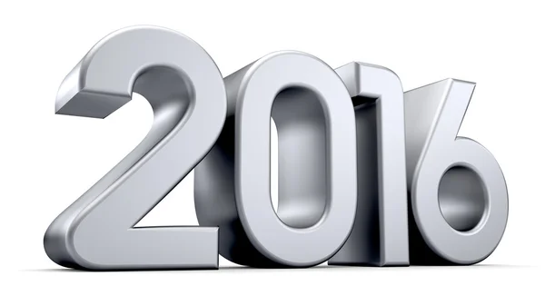 3D new year silver 2016 — Stock Photo, Image