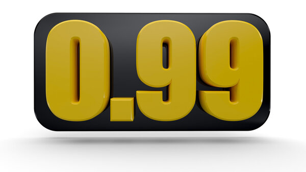 3D Price Set. Число 0.99 ценник
