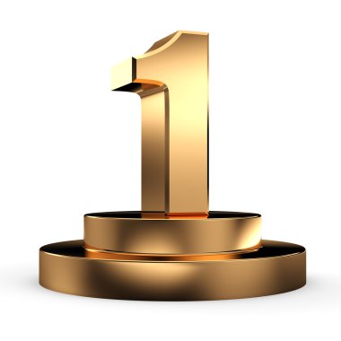 3d gold number 1 from my number collection clipart