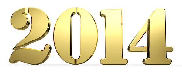 D feliz ano novo em ouro 2014 — Fotografia de Stock