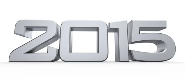 3D srebrny szczęśliwy nowy rok 2015 — Zdjęcie stockowe