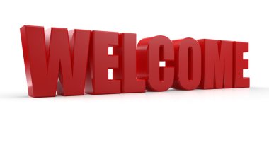 3d welcome text clipart