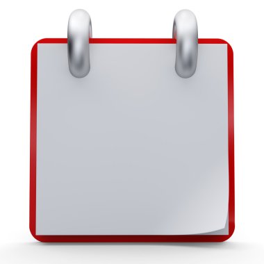 boş bir sayfa ile takvim 3D çizimi