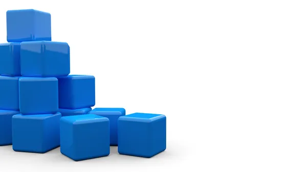3d cubos azules —  Fotos de Stock
