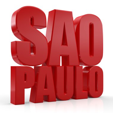 3D Sao Paulo word clipart