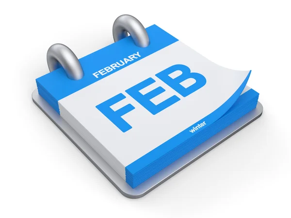 3D illustratie februari kalender — Stockfoto