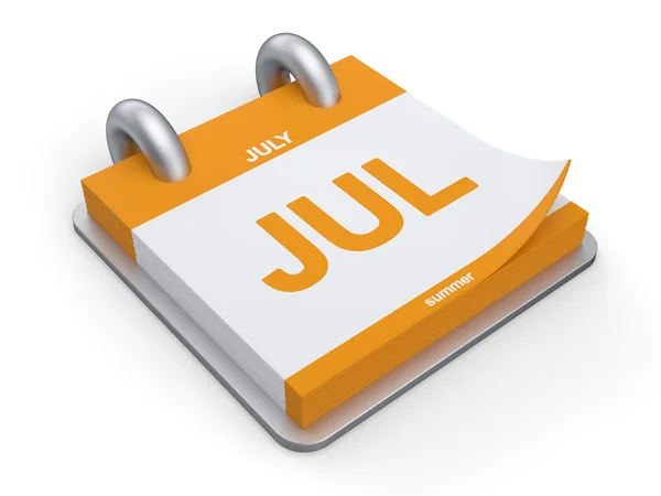 3d Abbildung Julikalender — Stockfoto