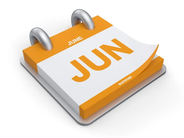 3d Abbildung Juni-Kalender — Stockfoto