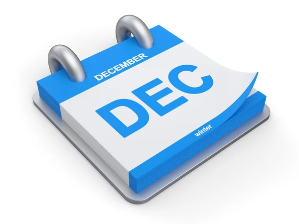 3D illustratie december agenda — Stockfoto