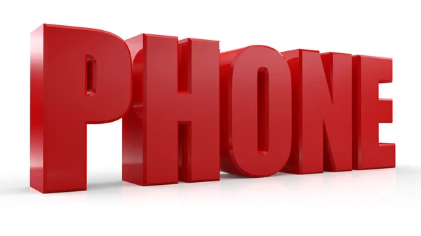 3D Phone text on white background — Stock Photo, Image