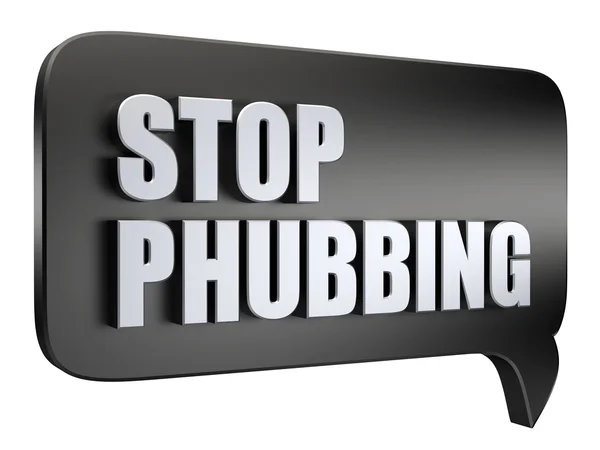3D parar phubbing texto — Fotografia de Stock