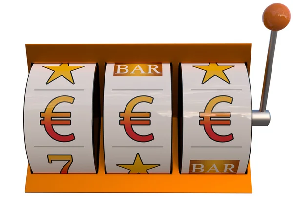 Spielautomat mit Euro-Symbol-Jackpot — Stockfoto