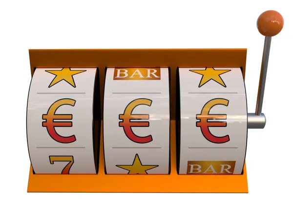 Spielautomat mit Euro-Symbol-Jackpot — Stockfoto