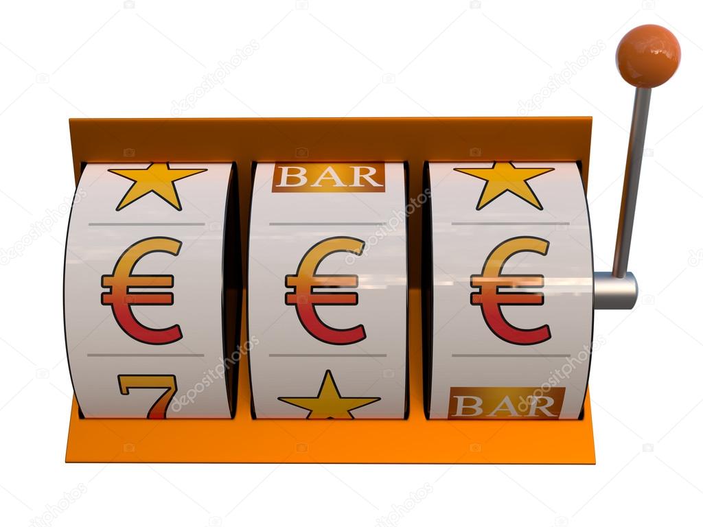 Slot machine with euro symbol jackpot