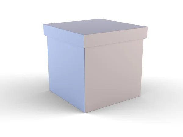 3d caja en blanco — Foto de Stock