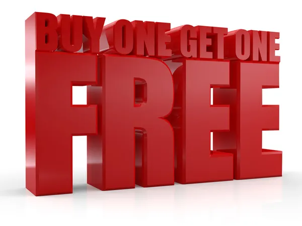 3D Buy one Get one Free text — Stock Photo, Image