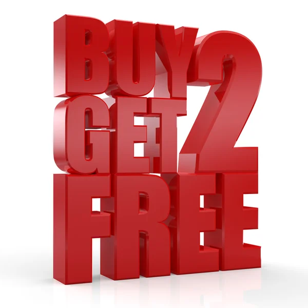 3D Buy 2 Get 2 Free text — Stock Photo, Image