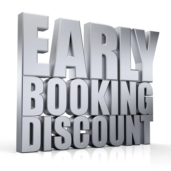 3D Early Booking Discount text — Stock Photo, Image