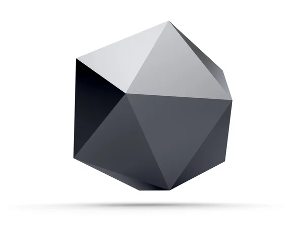 3d metal icosahedron — Stock Photo, Image