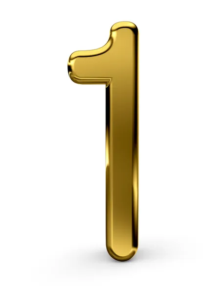 3d gold number 1 — Stock Photo, Image