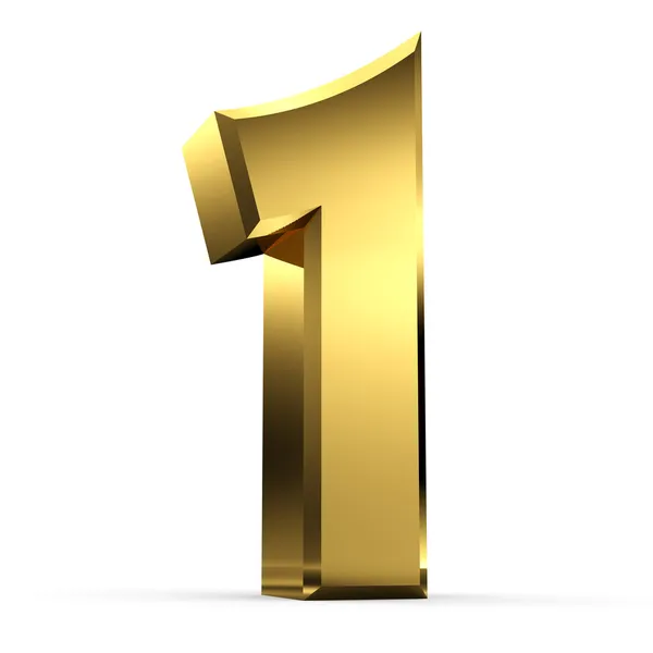 3d gold number 1 — Stock Photo, Image