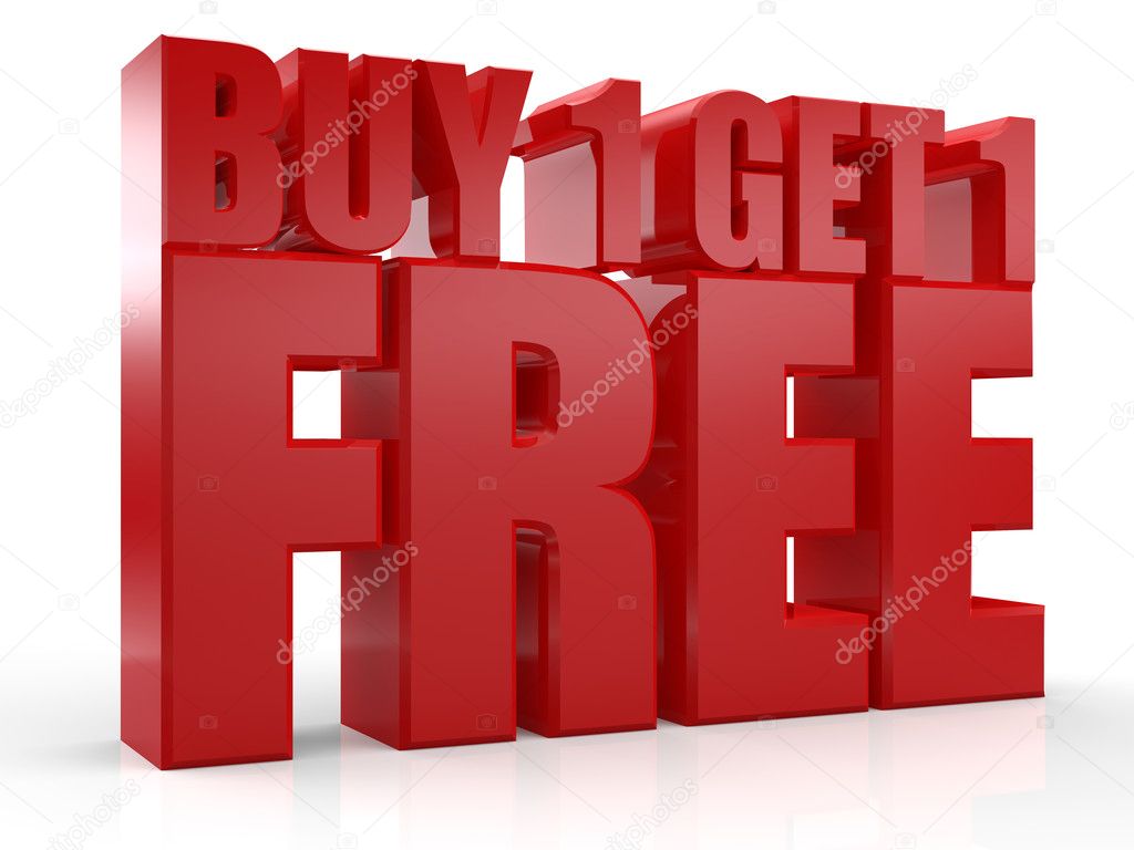 3D Buy 1 Get 1 Free text