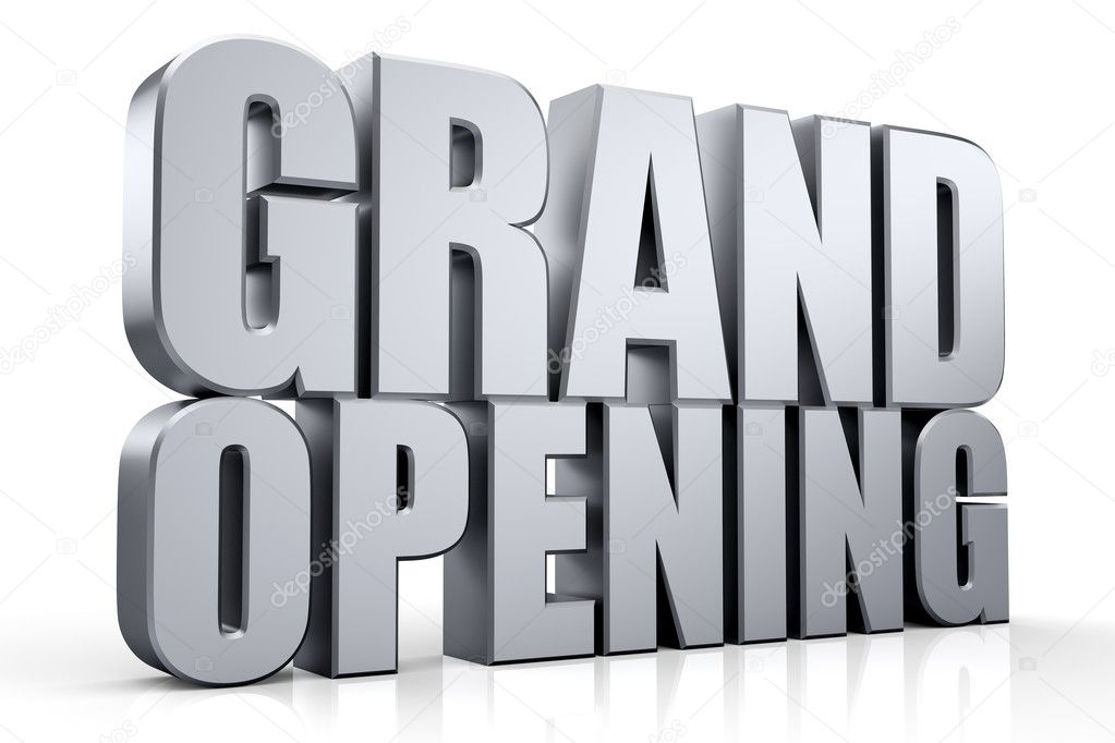 3D Grand Opening text