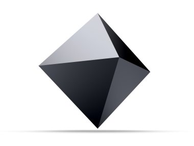 3d metal octahedron clipart