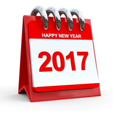 3D kırmızı takvim 2017