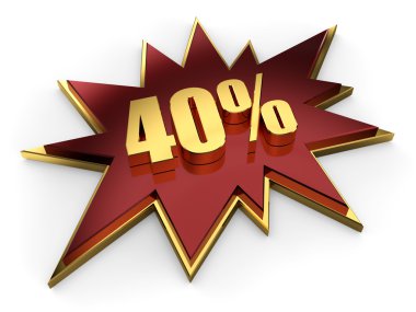 3D altın işareti yüzde 40