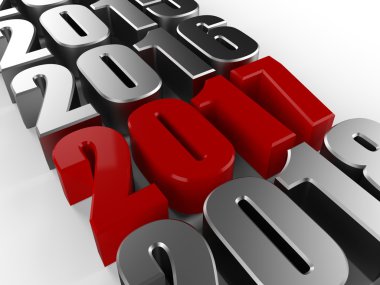 3D mutlu yeni yıl kırmızı 2017