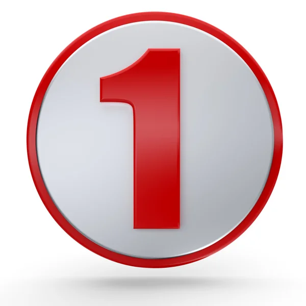 3d red number 1 — Stock Photo, Image