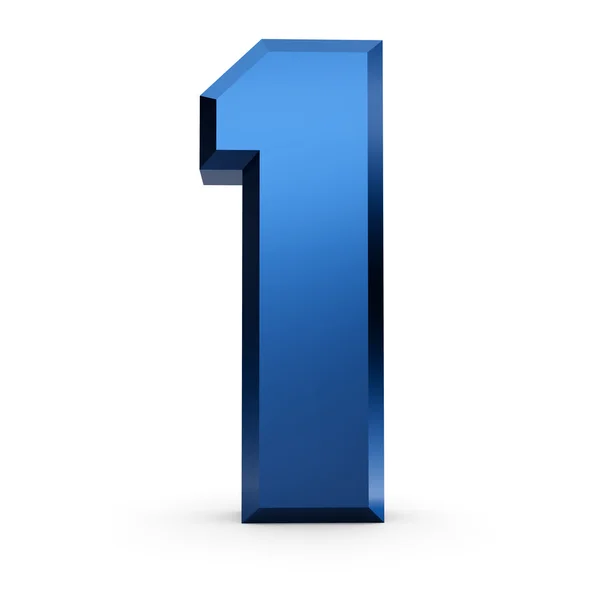 3D blue number one. — Stock Photo, Image